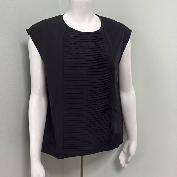 Lafayette 148 New York Black Pleated Tank size 6 - Picture 1 of 7